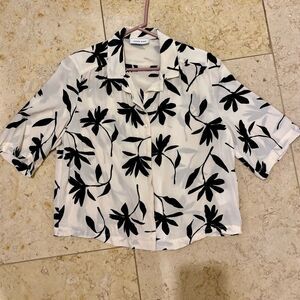 Anine Bing Black and White Floral Blouse